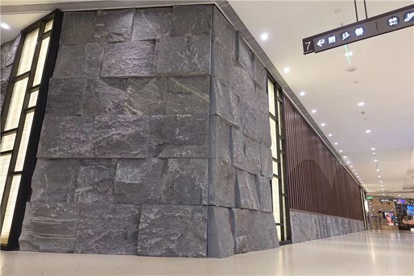 black stone wall panels landscaping stone(001)
