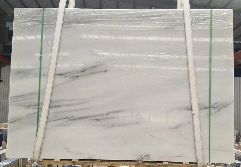 Striped white marble