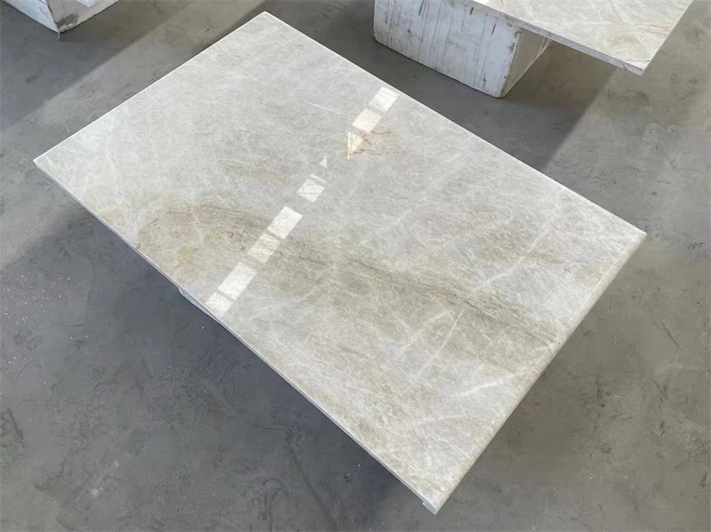 Taj mahal quartzite kitchen countertops vanity