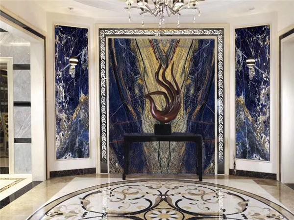 Sodalite blue quartzite for wall decoration