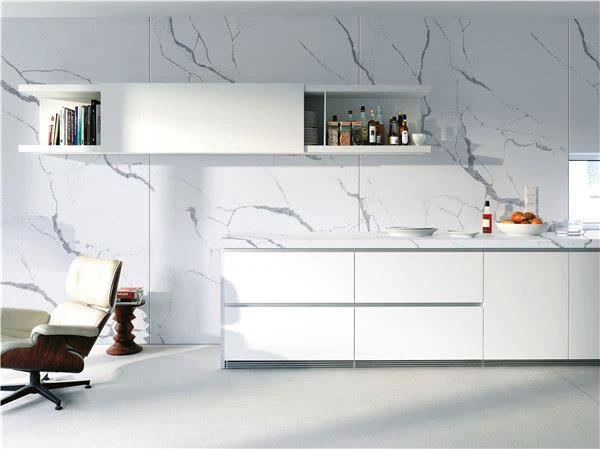 calacatta white quartz for kitchen