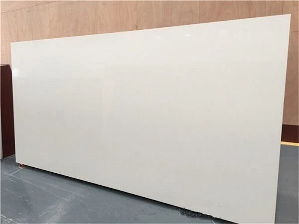 white shimmer quartz slab