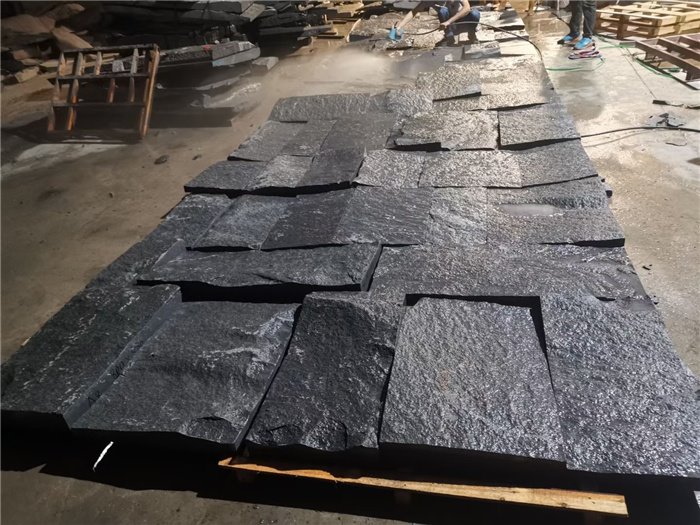 Painéis de parede de pedra preta