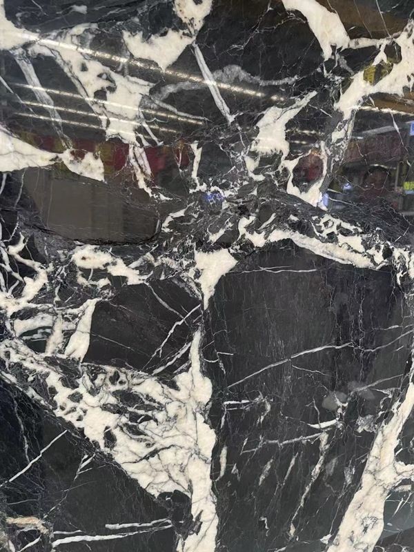 black marble slab floor