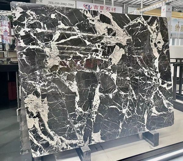 real marble slabs black and white
