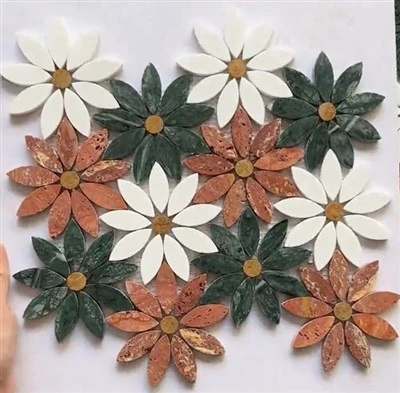 Mosaico de mármore de flor