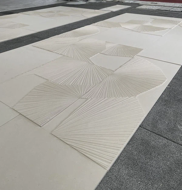 White Limestone carving Wall